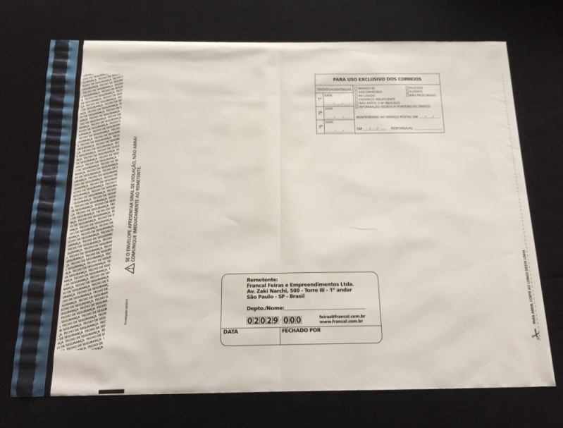 Envelopes de Segurança com Lacre Adesivo Pacaembu - Envelope de Segurança com Lacre Adesivo